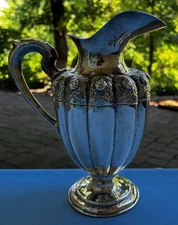 Sanborns Mexico Sterling Silver Aztec Rose Tall 10 Inch Serving Pitcher  834g