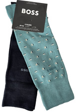 Hugo Boss Socks 2 pack Men's Finest Cotton Mid Calf One Size 7-13 NEW