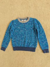 Mini Boden Crewneck Sweater Wool Blend Knit Pullover Jumper Boys 4-5Y Blue READ