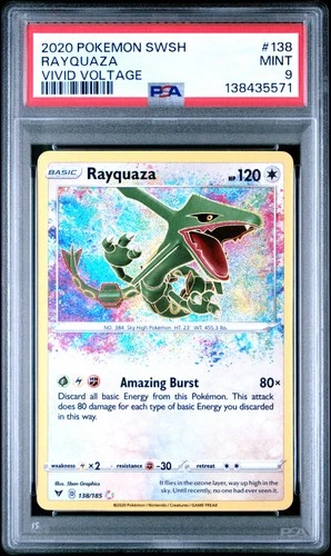 2020 POKEMON SWORD & SHIELD VIVID VOLTAGE #138 RAYQUAZA PSA 9