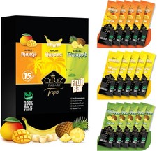 Cerez Pazari Dried Fruit Roll Ups, 25g x 15pack Snacks Variety Pack BB 04/26