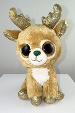 TY Silk Beanie Boos  GLITZY THE REINDEER  6”  Plush Stuffed Animal Toy Xmas