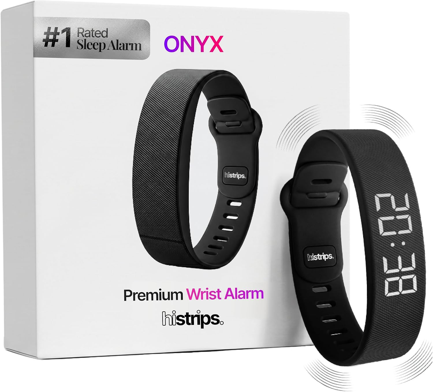 Onyx Vibration Alarm | Silent Wrist Wake up for Heavy Sleepers | Avoid Disturbin