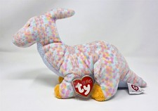 Ty Pluffies Clomps Dinosaur Plush TyLux Plush Soft Toy MWMT Pastel 9" 2005