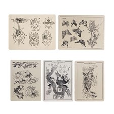 5 X Gemusterte Gef&auml;lschte Tattoo-&Uuml;bungshaut F&uuml;r