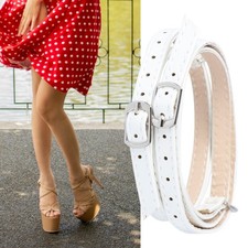 Lightweight Detachable White PU Shoe Straps for Women Anti Drop High Heel Ankle
