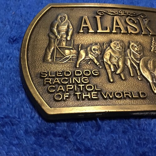 FIBBIA CINTURA ALASKA SLED DOG RACING CAPITALE DEL MONDO Spedizione gratuita - Foto 3 di 4