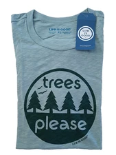 LIFE IS GOOD SS Shirt Slub Tee TREES PLEASE Forest Chest51in Mens XL