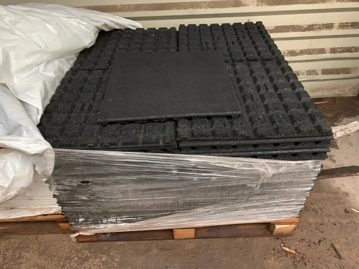 Black EPDM Rubber Gym Flooring Tile Mats 20m2 New Job Lot