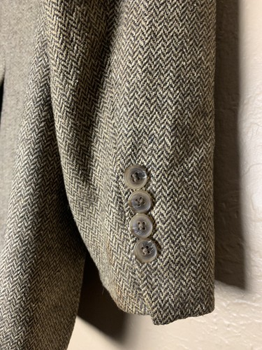 Vintage Sport Coat Corbin Wool 2 Button Jacket Brown Herringbone Union Made USA - Picture 5 of 12