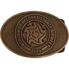 Brass New ATARS Usaf Air Force Fighter Squadron F-16 90s NOS Vintage Belt Buckle