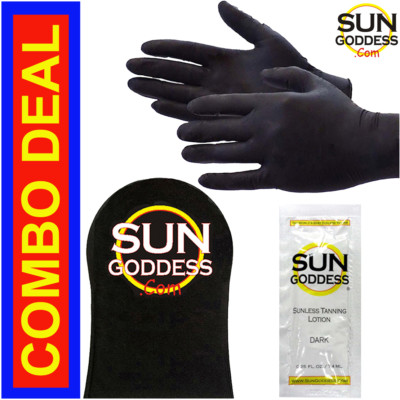 Sun Goddess - Sunless Self Tanning Gloves + Self Tan Application Mitt & Lotion
