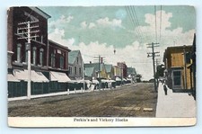 Postcard ME Pittsfield Perkin's and Vickery Blocks c1908 View J17