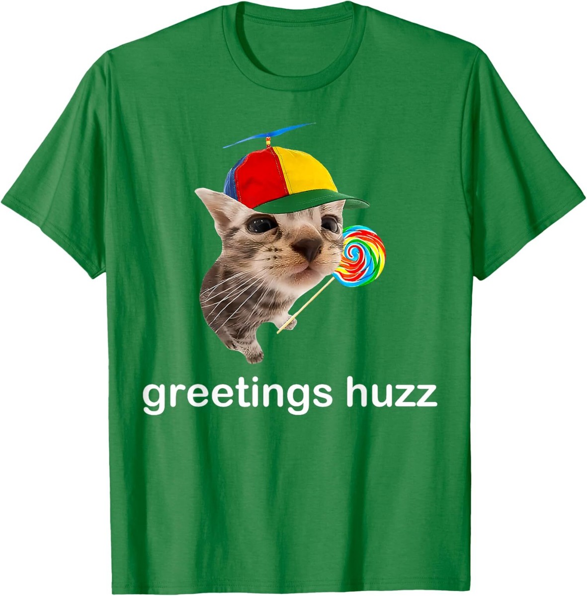 Greetings Huzz Funny Gen Z Cute Cat Design Unisex T-Shirt | eBay
