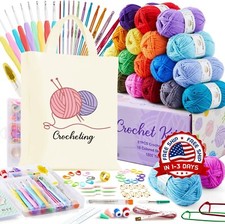 Kit De Crochet Agujas Para Tejer Set Ganchos Accessorios 105 PCS 1800 Yardas NEW