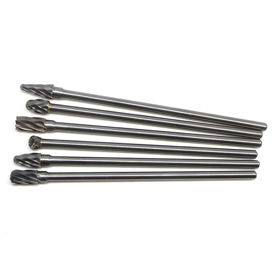 6Pc 6 x 10MM 150mm Long Tungsten Carbide ALUMINUM CUT Rotary Burr Burs 6mm shank - Image 2 of 4