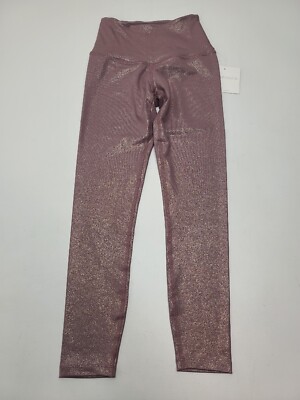 Beyond Yoga Twinkle High Rise Midi Leggings Wild Orchid Rose Gold Size XS NEW