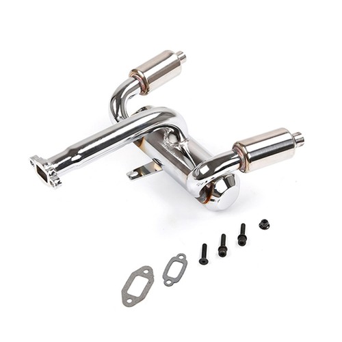 Doppel Auspuff Rohr Kit für 1/5 HPI ROFUN BAHA ROVAN King Motor Baja 5B Rc Ca...