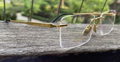 2026 MEN Pure titanium Glasses Rimless eyeglasses Gold Glasses