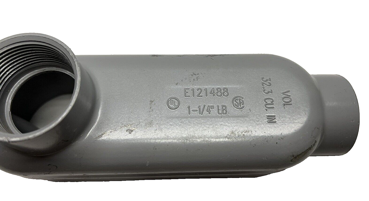 Hubbell E121488 LB Aluminum Conduit Outlet Body, 1-1/4” *No Cover