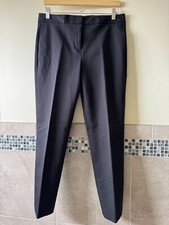 DONNA KARAN New York Black Cotton Blend Trousers SZ 28 NWOT