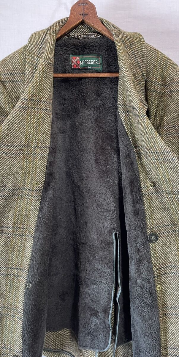 Vintage Men's McGregor Over Coat Large Green Plaid Wool Vintage Men's McGregor Over Coat Large Green Plaid Wool