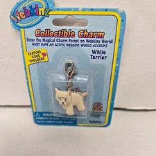 Vintage New On Card Webkinz World Charm White Terrier Dog Feature Code Inside