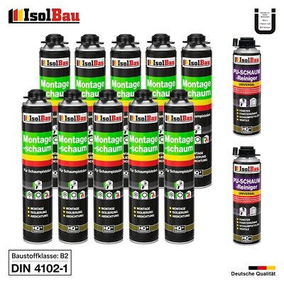 Pistolenschaum Bauschaum Montageschaum B2 750 ml SET PU-Reiniger Schaumpistole