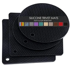 4 Pack Silicone Trivet Mats Pot Holders Non Slip Hot Pads Kitchen Pot Holders