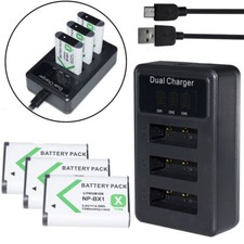 NP-BX1 Battery for Sony Cyber-shot DSC-WX300 WX350 FDR-X1000V / Triple Charger