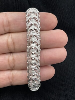 Neu Milor Italien Sterlingsilber 925 filigran Perlen Tausendfüßler Glieder Flex Armband