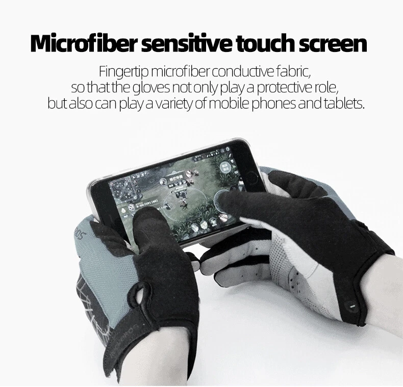 ROCKBROS Full Finger Gloves Touch Screen MTB Motorcycle Bicycle Cycling Gloves - Image 2 of 4