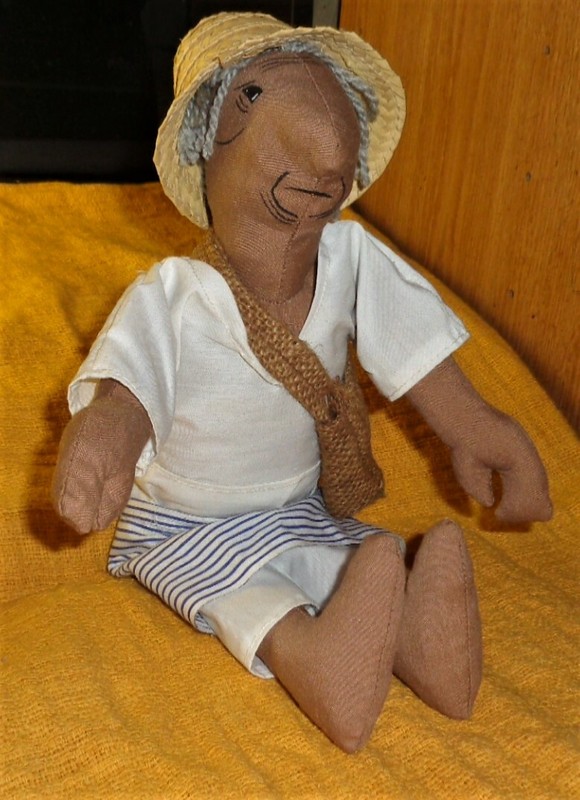 Cute, Vintage stuffed man farm worker doll, Storage Unit find
