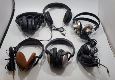 FOR PARTS/REPAIR Lot of 6 Misc. Headphones Sennheiser / Bose / Pansonic etc.