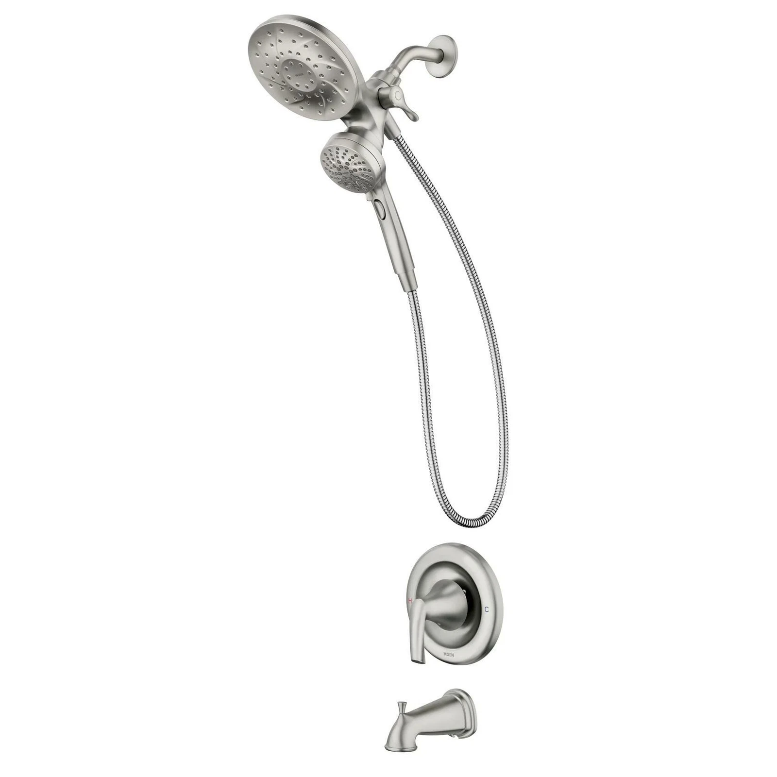 MOEN Graeden 82137SRN Magnetix 1-Handle Bathtub and Shower Faucet in Spot Resist