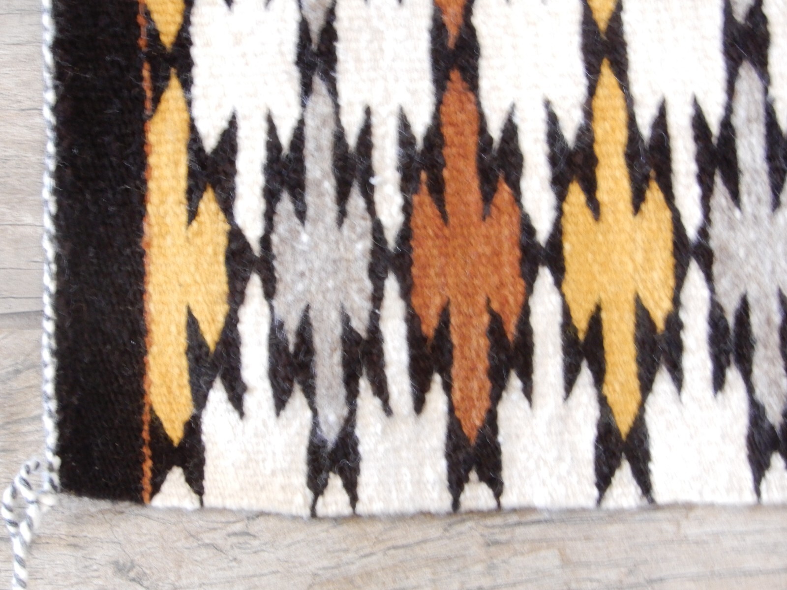 Vintage Navajo Rug, handwoven wool saddle blanket, 13" x 19", Eye