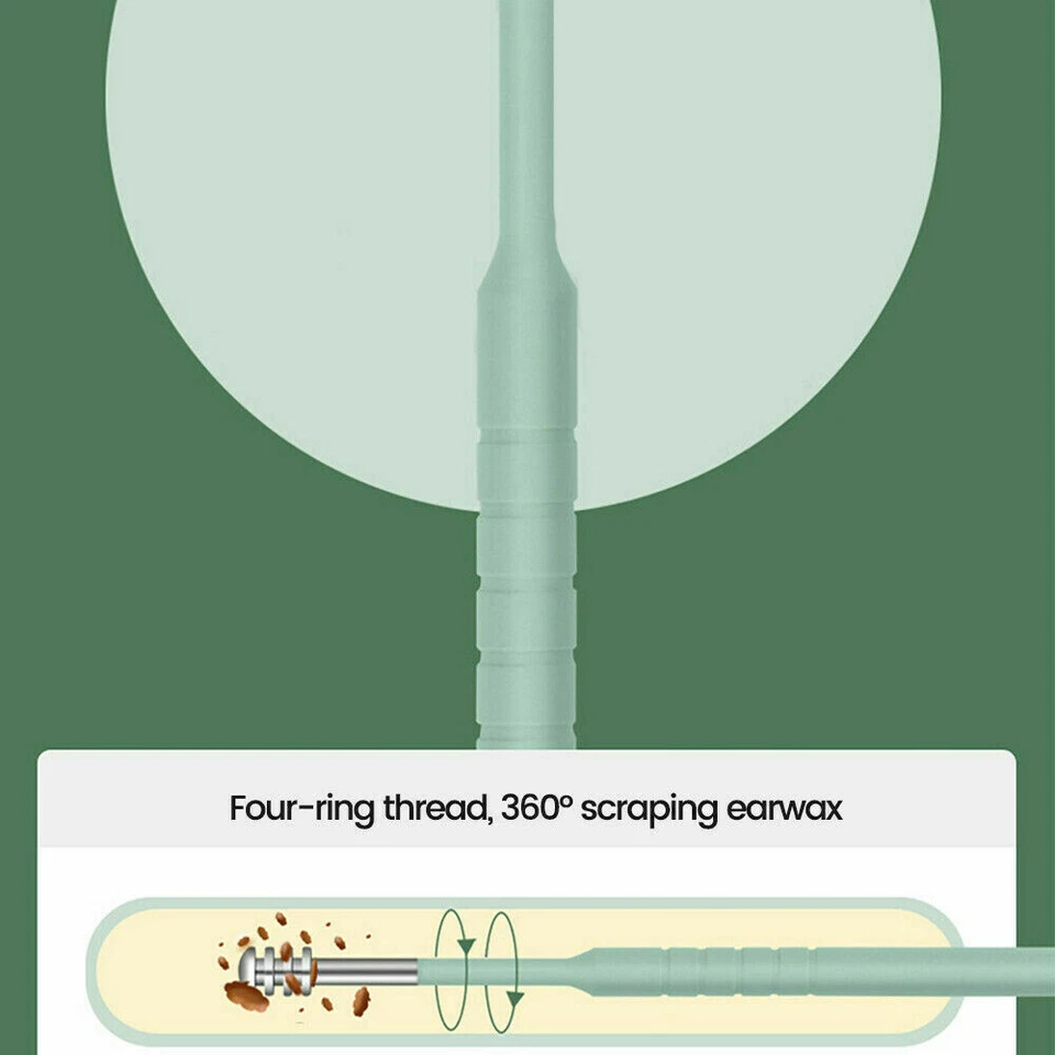 Juego de 6 piezas de limpieza de selección de orejas herramienta espiral cuchara removedor de cera de oreja limpiador kit de cureta Foto 3 de 4