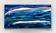 WHITE WAVES BLUE GREEN OCEAN Acrylic Miniature Painting 1"x2" Julia Garcia NEW