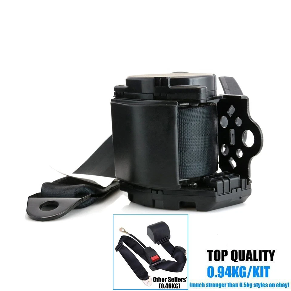 For Toyota 3-Point Car Universal Safety Seat Belt Retractable Hard Stalk Black - image 4 of 4
