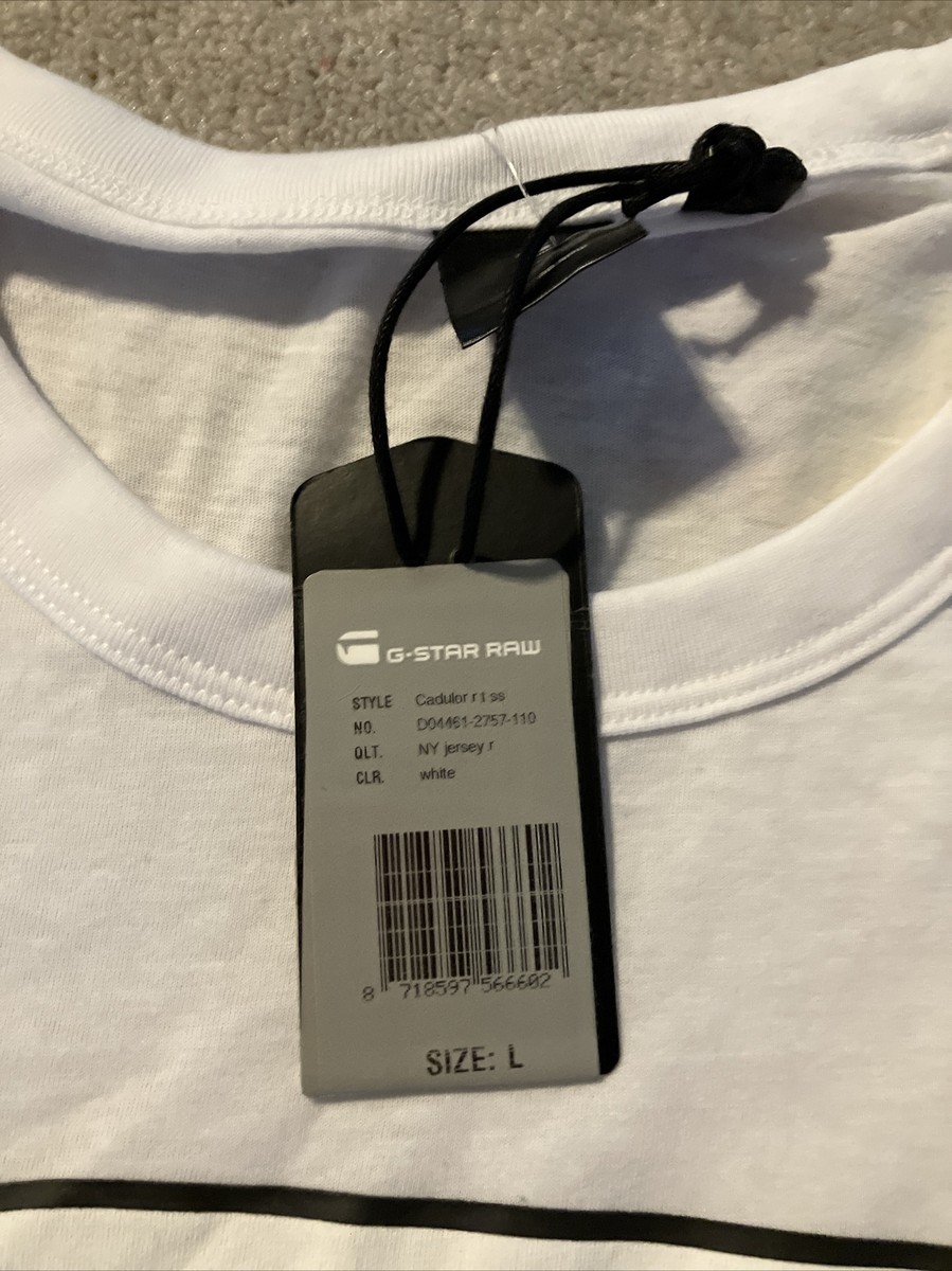 Men's G Star Raw White T Shirt Size Large New Tags