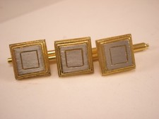 Square Silver & Gold Tones Formal Shirt Studs...