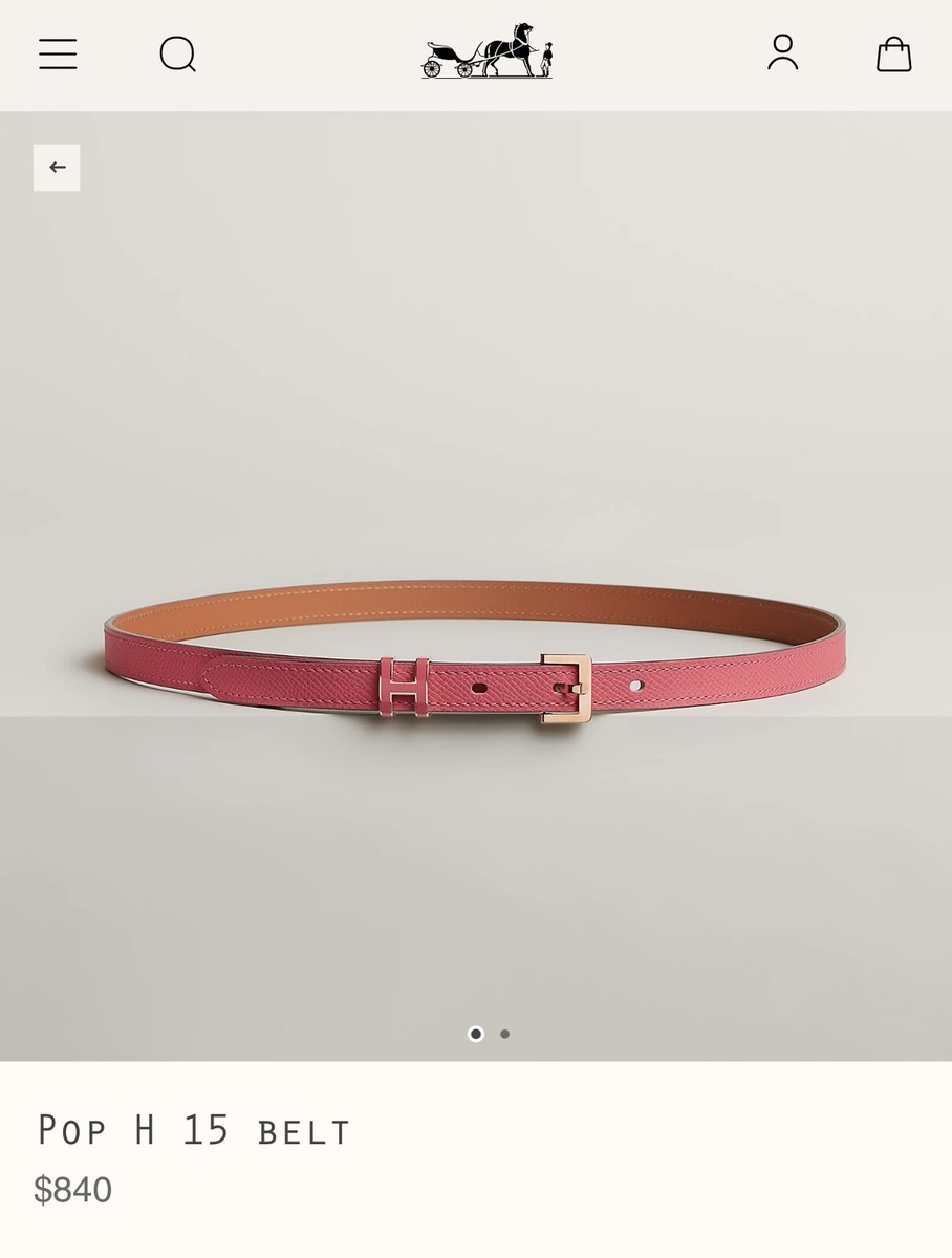 Hermes Pop H 15 Belt Epsom Rose Extreme Size 80 | eBay
