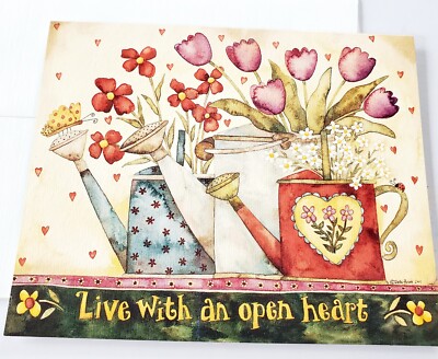 Main Street Press Blank Note Card Debi Hron An Open Heart Watering Can Flowers 