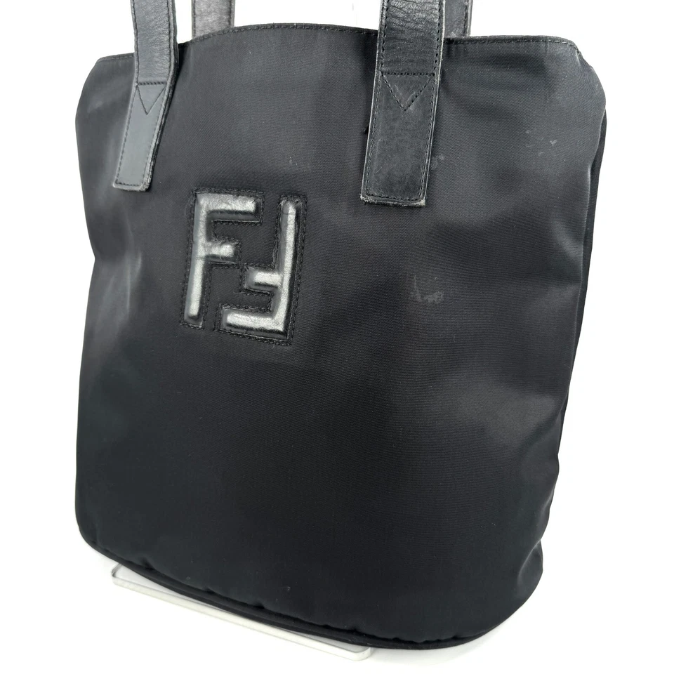 FENDI Tote Bag Nylon Black Bucket Authentic - Image 3 of 4