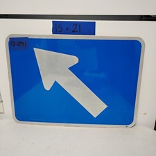 Authentic Traffic Road Street Sign 45 Degree Arrow Left 21" X 15" 12-291