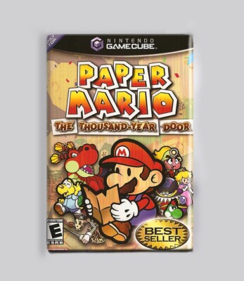 PAPER MARIO / GAMECUBE- 2''x3'' FRIDGE MAGNET (box nintendo game retro super smash