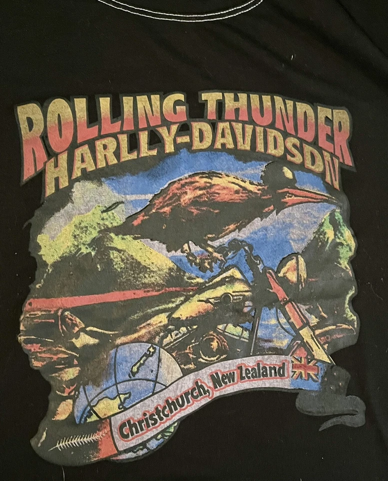 Винтажная футболка Harley-Davidson Rolling Thunder Christchurch Новая Зеландия евро - Изображение 2 из 4