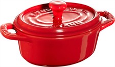 Staub Keramik 6 er Set Mini Cocotte oval kirsche 11 cm Auflaufform Souflee-Form