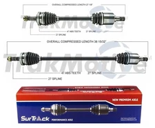 SurTrack Pair Set of 2 Front CV Axle Shafts For Hyundai Sonata 2.4l 4L 2009-2010