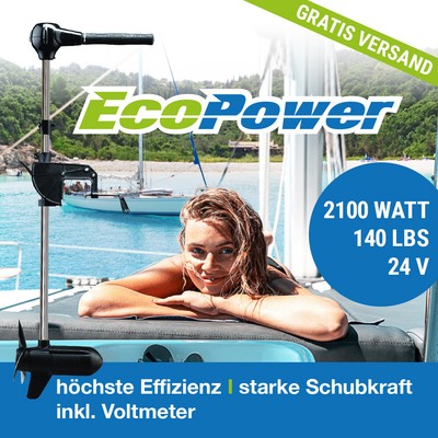 Elektro-Außenborder/Elektromotor EcoPower 3.0: 24V - 140lbs - 2100W